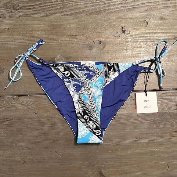 NWT Onia X DVF Kate String Bikini Bottoms Alaskan Blue - L - Picture 3 of 9